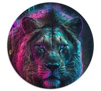 Puzzle 1000 pièces pour Adultes, Motif Lion néon, idéal pour Une soirée de Jeux en Famille, Une décoration d'intérieur et Un entraînement cérébral, 67,5 x 67,5 cm