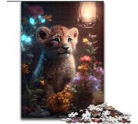 Puzzle 1000 pièces pour Adultes, Motif lionceau Fantastique, en Bois, Jeu interactif pour Toute la Famille, décoration d'intérieur, 1000 pièces(50x75cm)