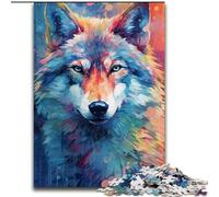 Puzzle 1000 pièces pour Adultes, Motif Loup Animal, en Bois, pour Adolescents et Famille - Jeu de réflexion à Faire soi-même, 1000 pièces(50x75cm)