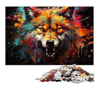 Puzzle 1000 pièces pour Adultes Motif Loup coloré Fantaisie éducatif Anti-Stress Difficile 1000 pièces (75 x 50 cm)