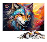 Puzzle 1000 pièces pour Adultes Motif Loup coloré Jeu éducatif défi Cadeau du Père Noël Secret 1000 pièces (75 x 50 cm)