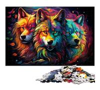 Puzzle 1000 pièces pour Adultes Motif Loup Fantastique décoration Murale Cadeau d'anniversaire Art Mural 1000 pièces (75 x 50 cm)