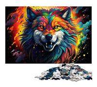 Puzzle 1000 pièces pour Adultes Motif Loup Fantastique et coloré pour Adolescents de 14 Ans et Plus 1000 pièces (75 x 50 cm)