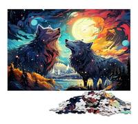 Puzzle 1000 pièces pour Adultes Motif Loup Fantastique Peinture Couleur Puzzle en Papier pour Adultes et Enfants Excellent Cadeau 1000 pièces (38 x 26 cm)