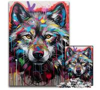Puzzle 1000 pièces pour Adultes, Motif Loup, Jouet éducatif pour Adolescents, décoration de Bureau à Domicile, 26x38cm/10,23x14,96 Pouces