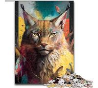 Puzzle 1000 pièces pour Adultes, Motif Lynx, en Bois, Jouet éducatif, intellectuel, décompressant, Amusant, Familial, 1000 pièces(50x75cm)