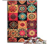 Puzzle 1000 pièces pour Adultes, Motif Mandala et Fleurs, 50x75cm Un Casse-tête Stimulant, Une activité familiale, Une décoration d'intérieur, Un Cadeau de Noël
