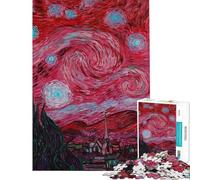 Puzzle 1000 pièces pour Adultes Motif Nuit étoilée Couleur Rouge idéal pour Les Adolescents Assemblage Difficile et Stimulant Jeu idéal pour Jouer en Famille (Taille 50x75cm)