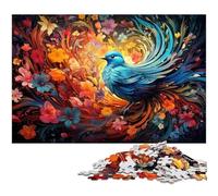 Puzzle 1000 pièces pour Adultes Motif Oiseau Bleu coloré Difficile idéal comme Cadeau pour Les Adolescents de 14 Ans et Plus (75 x 50 cm)