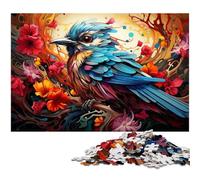 Puzzle 1000 pièces pour Adultes Motif Oiseau psychédélique coloré découpe de précision Cadeau pour Adolescents de 14 Ans et Plus 1000 pièces (75 x 50 cm)