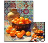 Puzzle 1000 pièces pour Adultes, Motif Oranges aquarelles, Puzzle en Bois pour s'amuser en Famille, idéal pour la décoration de Bureau 14 Ans et Plus, 50x75cm