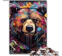 Puzzle 1000 pièces pour Adultes, Motif Ours Brun Graffiti, idéal pour Les Femmes et Les Hommes (Taille 50x75cm).