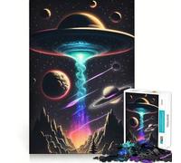 Puzzle 1000 pièces pour Adultes, Motif OVNI, Rayon Spatial, Paysage, Assemblage Parfait, Jeu de réflexion, Cadeau, Jeu Lent, décoration Murale de Noël (50x75cm)
