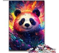 Puzzle 1000 pièces pour Adultes, Motif Panda coloré, en Carton, pour Une Interaction familiale et Un Cadeau Amusant, Design Abstrait Dynamique (Taille 26x38cm)
