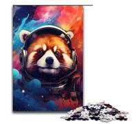 Puzzle 1000 pièces pour Adultes Motif Panda Roux Astronaute par SplattersLots of Thick Colour idéal pour Un Anniversaire ou Une décoration Murale 75 x 50 cm
