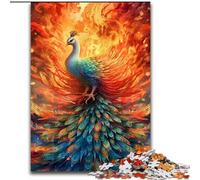 Puzzle 1000 pièces pour Adultes, Motif Paon coloré en Bois, Cadeau pour Hommes et Femmes, idéal pour Tous Les Jours et Occasions spéciales, 50x75cm, idéal pour Les Anniversaires, Les fêtes