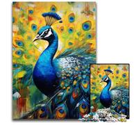 Puzzle 1000 pièces pour Adultes, Motif Paon coloré, Puzzle en Bois, Casse-tête Haute difficulté pour Adolescents, 50x75cm / 19,68x29,52 Pouces