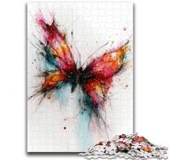 Puzzle 1000 pièces pour Adultes, Motif Papillon Fantaisie, pour Un séjour sans soucis, avec pièces de Formes aléatoires entièrement emboîtables, 26x38cm