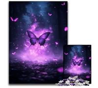 Puzzle 1000 pièces pour Adultes, Motif Papillon Galactique, Puzzle en Bois, Design Complexe pour Adolescents, décoration DIY et Divertissement Stimulant pour Le Cerveau, 50x75cm