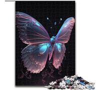 Puzzle 1000 pièces pour Adultes, Motif Papillon Rose et Violet, en Bois, idéal pour se détendre, comme Cadeau de Noël ou comme décoration d'intérieur(50x75cm)