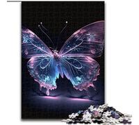Puzzle 1000 pièces pour Adultes, Motif Papillon Rose et Violet, en Carton, idéal pour Un Divertissement Relaxant, Un Cadeau de Noël ou Une décoration d'intérieur(1000 pièces, 26x38cm)
