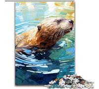 Puzzle 1000 pièces pour Adultes,Motif Phoque coloré en Bois,idéal pour décorer Un Espace de Vie ou comme Cadeau d'anniversaire. Jouet éducatif pour Adolescents,décoration de Bureau. 50x75cm.