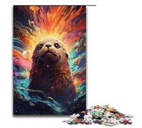 Puzzle 1000 pièces pour Adultes Motif Phoque coloré Jeu éducatif défi Illustration Cadeau 1000 pièces (38 x 26 cm)