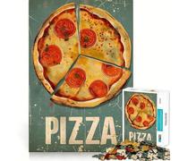 Puzzle 1000 pièces pour Adultes,Motif Pizza rétro Vintage,Jeu de mémoire Amusant,pièces Robustes et découpées avec précision,Cadeau Unique pour soulager Le Stress (38x52cm)