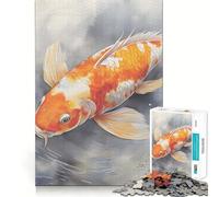 Puzzle 1000 pièces pour Adultes,Motif Poissons Koi Zen apaisants,découpe précise,Art Japonais,Jeu créatif et intellectuel,Loisir,Cadeau d'anniversaire Amusant (38x52cm)