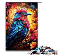 Puzzle 1000 pièces pour Adultes Motif psychédélique coloré avec Oiseaux aux Couleurs Vives Puzzle en Bois Jeu éducatif pour Adultes Jouet de défi 1000 pièces (75 x 50 cm)