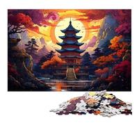 Puzzle 1000 pièces pour Adultes Motif psychédélique coloré de pagode Traditionnelle Puzzle en Papier Jouet éducatif 1000 pièces (38 x 26 cm)