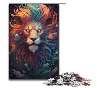 Puzzle 1000 pièces pour Adultes Motif psychédélique coloré Lion et Dragon idéal comme Cadeau pour Toute la Famille (1000 pièces 38 x 26 cm)