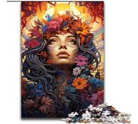 Puzzle 1000 pièces pour Adultes, Motif psychédélique et Femme Heureuse, en Carton, idéal pour la décoration de la Maison ou du Bureau, idéal comme Cadeau de Noël, 1000 pièces(26x38cm)