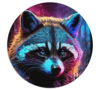 Puzzle 1000 pièces pour Adultes, Motif Raton Laveur néon, idéal pour Une soirée de Jeux en Famille, Une décoration d'intérieur et Un entraînement cérébral, 67,5 x 67,5 cm