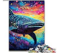 Puzzle 1000 pièces pour Adultes, Motif Requin-Baleine coloré en Bois, idée Cadeau Unique pour décoration d'intérieur, 50x75cm, idéal pour Un Anniversaire, des Vacances, Noël ou Halloween.