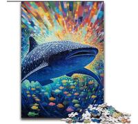 Puzzle 1000 pièces pour Adultes, Motif Requin-Baleine coloré en Bois, pour Adolescents de 14 Ans et Plus, décoration d'intérieur 50x75cm, idéal pour Un Anniversaire, des Vacances, Noël ou Halloween.