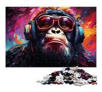 Puzzle 1000 pièces pour Adultes Motif Singe Astronaute coloré décoration Murale Cadeau d'anniversaire Art Mural 1000 pièces (75 x 50 cm)