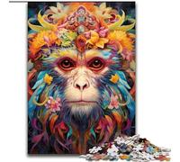 Puzzle 1000 pièces pour Adultes, Motif Singe coloré en Bois, Cadeau pour Hommes et Femmes, idéal pour Tous Les Jours et Occasions spéciales, 50x75cm, pour Anniversaires, fêtes