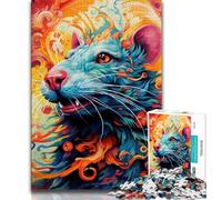 Puzzle 1000 pièces pour Adultes, Motif Souris, Art Animalier, Jeu de réflexion, décoration Murale, Cadeaux Uniques pour Anniversaire et Noël, 50x75cm