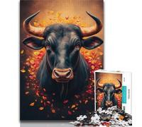 Puzzle 1000 pièces pour Adultes, Motif Taureau Fleuri, stimule Le Cerveau, Jouets addictifs pour cultiver la Patience, Collection d'artistes, Beaux-Arts 38x26cm