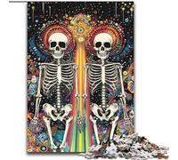 Puzzle 1000 pièces pour Adultes, Motif tête de Mort coloré, idéal pour Les Amoureux, idéal pour Noël, Le Nouvel an ou la Saint-Valentin, 50x75cm