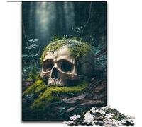 Puzzle 1000 pièces pour Adultes, Motif tête de Mort dans la forêt, en Bois, idéal pour décorer Un Bureau, Une Chambre ou Un Salon, 1000 pièces(50x75cm)