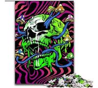 Puzzle 1000 pièces pour Adultes, Motif tête de Mort, en Bois, idéal pour Les 14 Ans et Plus, 50x75cm, Jeu de réflexion pour Adolescents, idéal pour Les fêtes de Fin d'année.