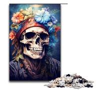 Puzzle 1000 pièces pour Adultes Motif tête de Mort Harmonie spirituelle à Faire soi même idéal comme Cadeau de Noël pour Les Adolescents de 14 Ans 75 x 50 cm
