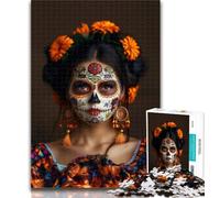 Puzzle 1000 pièces pour Adultes, Motif tête de Mort Mexicaine, pour Adolescentes, Jouets éducatifs et éducatifs, Jeux familiaux, pour renforcer l'amour Entre Couples, 26x38cm