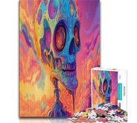 Puzzle 1000 pièces pour Adultes Motif tête de Mort pour Adolescents Jouet éducatif et décompressant Cadeau du Père Noël Secret (26x38cm)