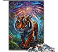 Puzzle 1000 pièces pour Adultes, Motif Tigre Animalier, pour Adolescents et familles, décoration DIY Parfaite et défi cérébral (Taille 26x38cm)