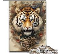 Puzzle 1000 pièces pour Adultes, Motif Tigre, en Carton, pour Une Interaction familiale et Un défi cérébral, 1000 pièces(26x38cm)