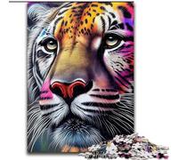 Puzzle 1000 pièces pour Adultes, Motif Tigre Pop Art, en Carton, idéal pour Les Hommes et Les Femmes, idéal pour Les Occasions spéciales ou Quotidiennes 1000 pièces(26x38cm)
