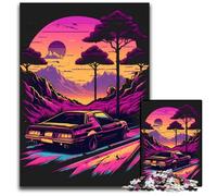 Puzzle 1000 pièces pour Adultes, Motif Vague rétro coloré, en Carton, pour Adolescents, soirée Jeux en Famille, idée Cadeau stimulante, 26x38cm